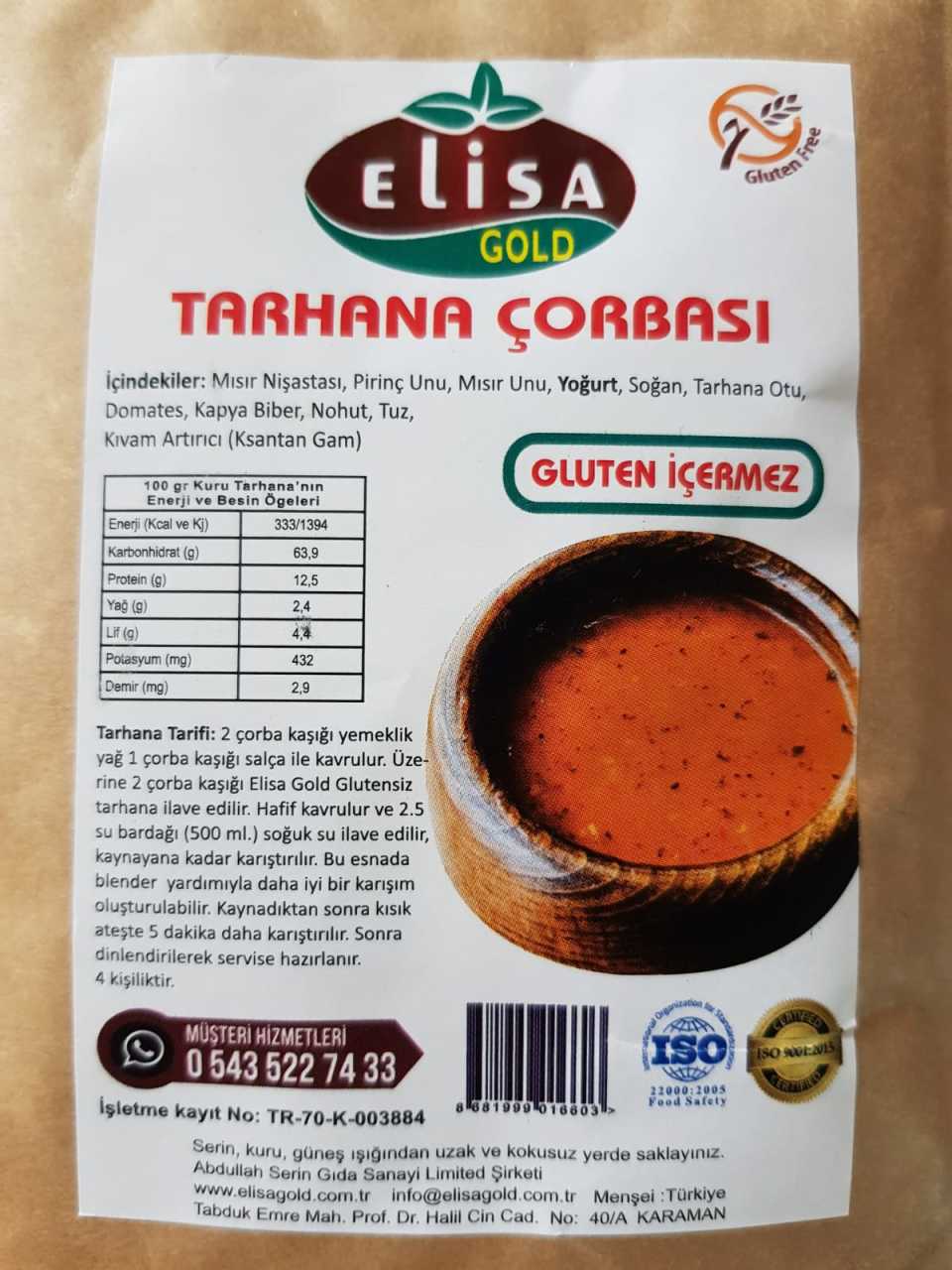 Elisa Glutensiz Tarhana Çorbası 80 Gr