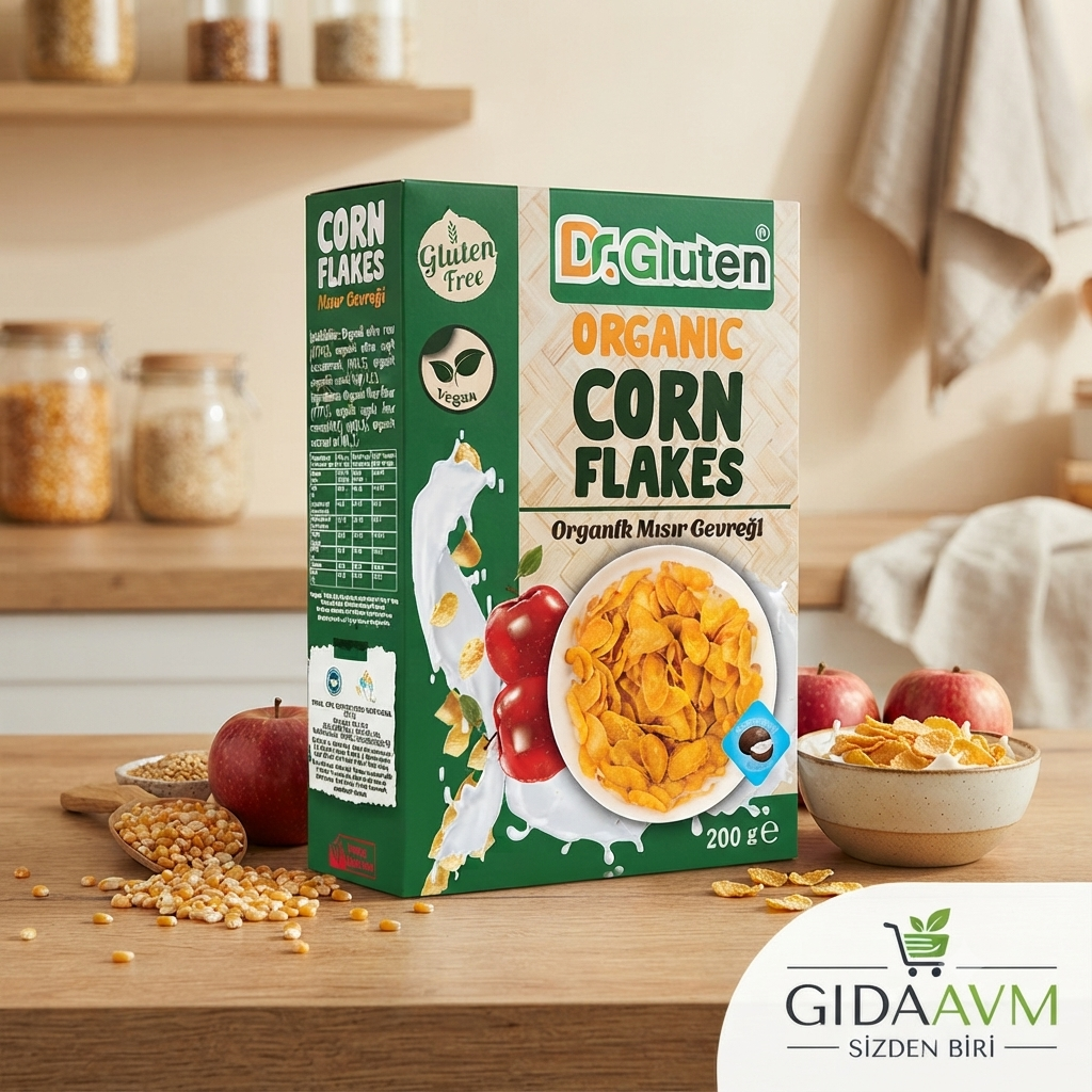 Organik Glutensiz Vegan Mısır Gevreği 200 g