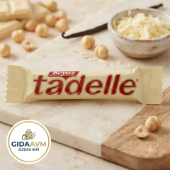 Tadelle Glutensiz Beyaz Çikolata Kaplı Fındık Dolgulu Sütlü Çikolata 30 gr