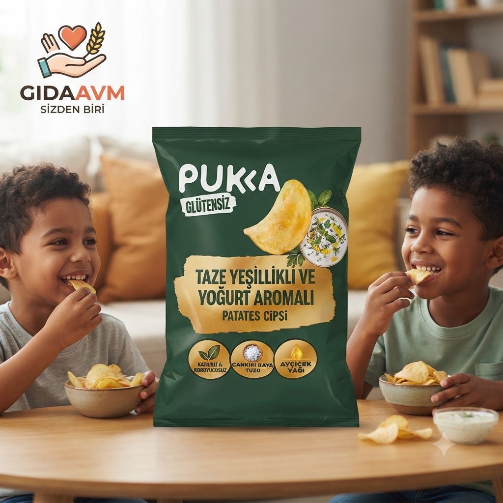 Pukka Glutensiz Yoğurt ve Mevsim Yeşillikli Cips 70 gr