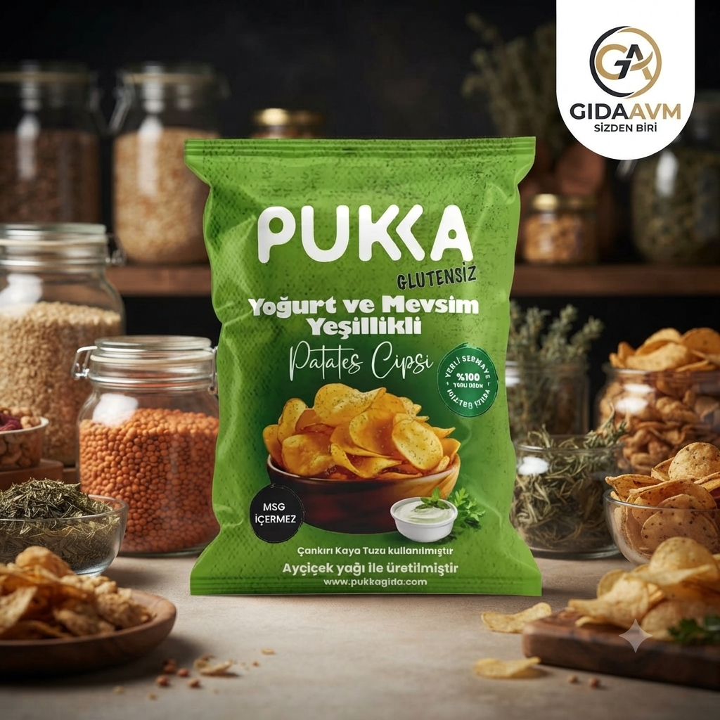 Pukka Glutensiz Yoğurt ve Mevsim Yeşillikli Cips 70 gr