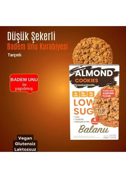Balanu Tarçınlı Düşük Şekerli Badem Unu Kurabiyesi 200 gr