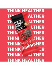Balanu Fruity Meyveli Protein Topları Çilek Dolgulu ve Bademli Atıştırmalık 55 gr