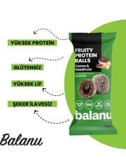 Balanu Fruity Meyveli Protein Topları Kakao Dolgulu ve Fındıklı Atıştırmalık 55 gr