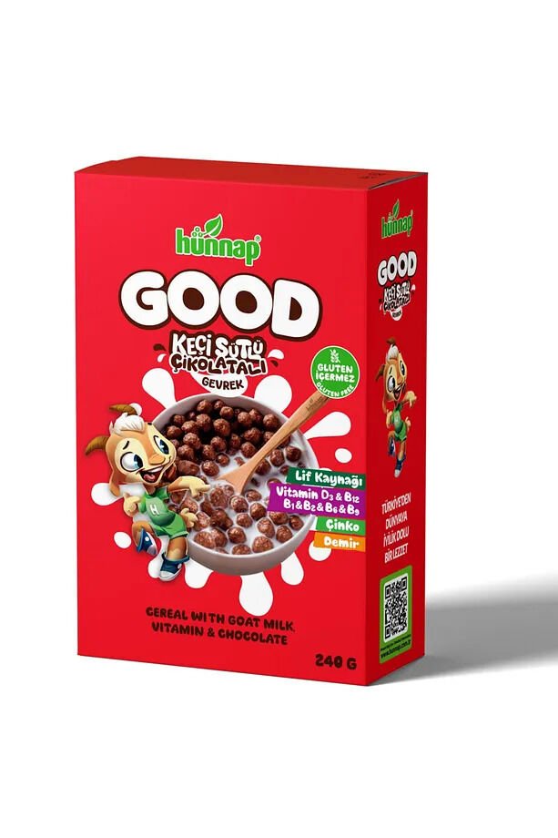 Hünnap Good Keçi Sütlü Vitaminli Çikolatalı Gevrek 240 GR