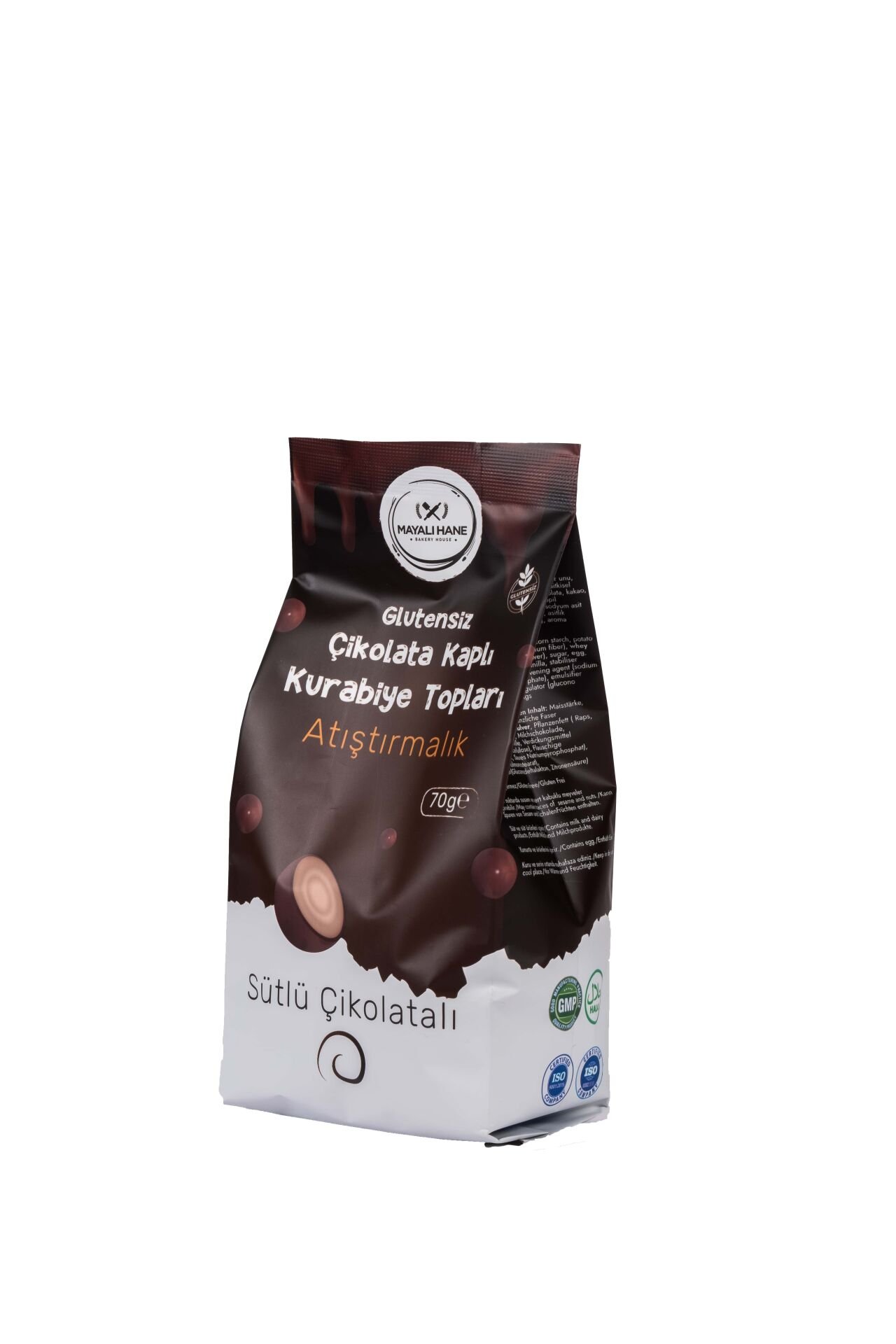 Mayalı Hane Glutensiz Çikolata Kaplı Kurabiye Topları 70 g