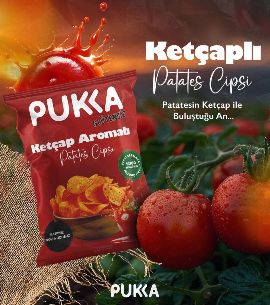 Pukka Glutensiz Ketçap Aromalı Patates Cipsi 70 gr