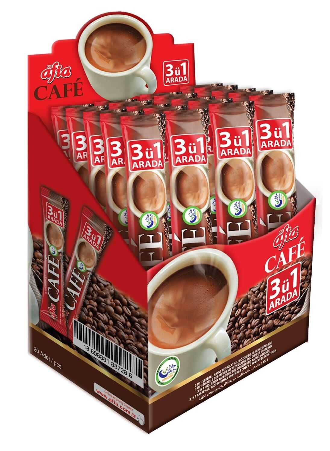 Afia Glutensiz 3ü 1 Arada Kahve Klasik 20x18 Gr