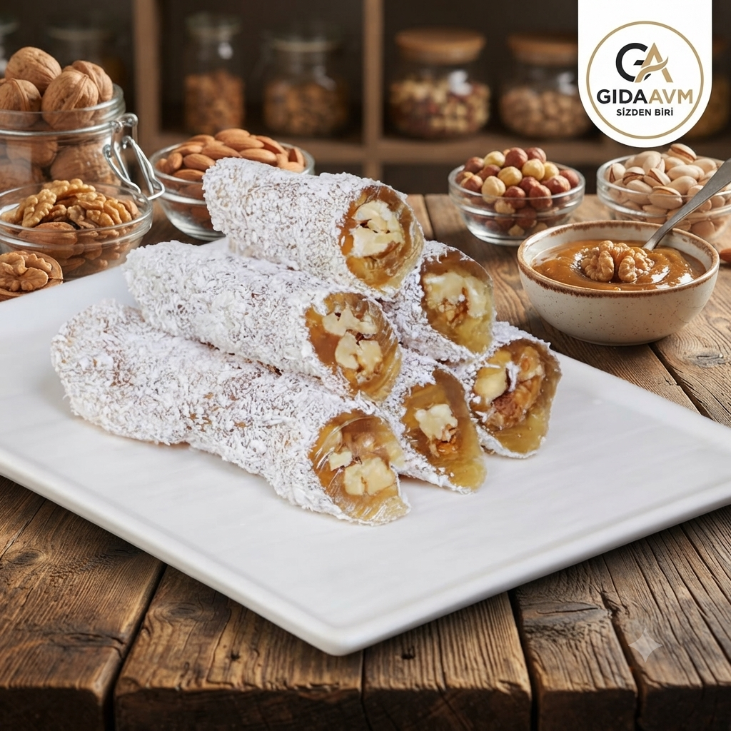 Glutensiz Şeker Sucuğu Hindistan Cevizli 500 gr