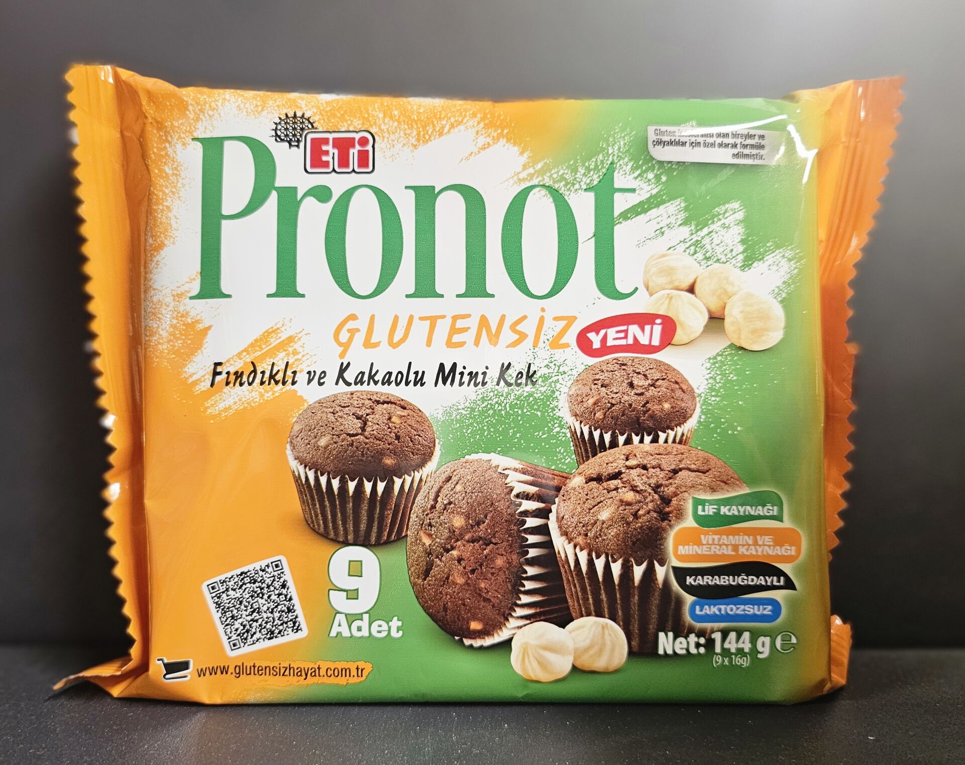 Eti Pronot Glutensiz Fındıklı Ve Kakaolu Mini Kek 144 gr