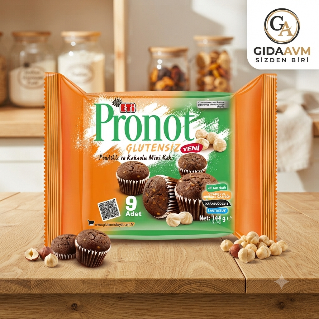 Eti Pronot Glutensiz Fındıklı Ve Kakaolu Mini Kek 144 gr