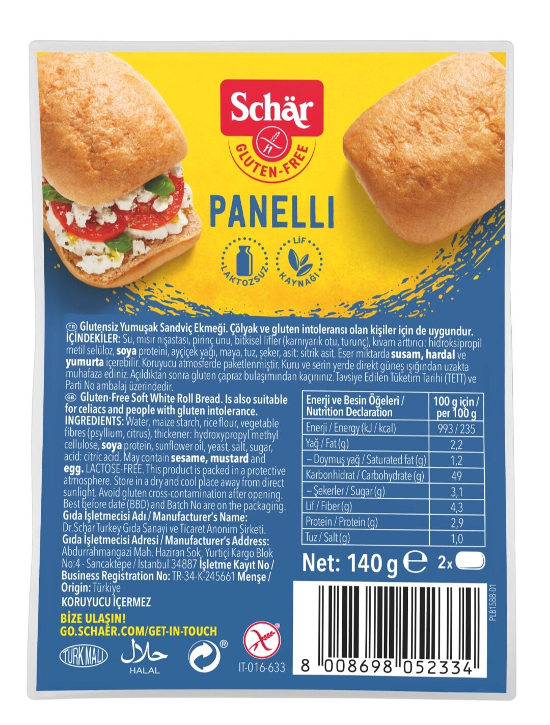 Panelli Ekmek 140 gr