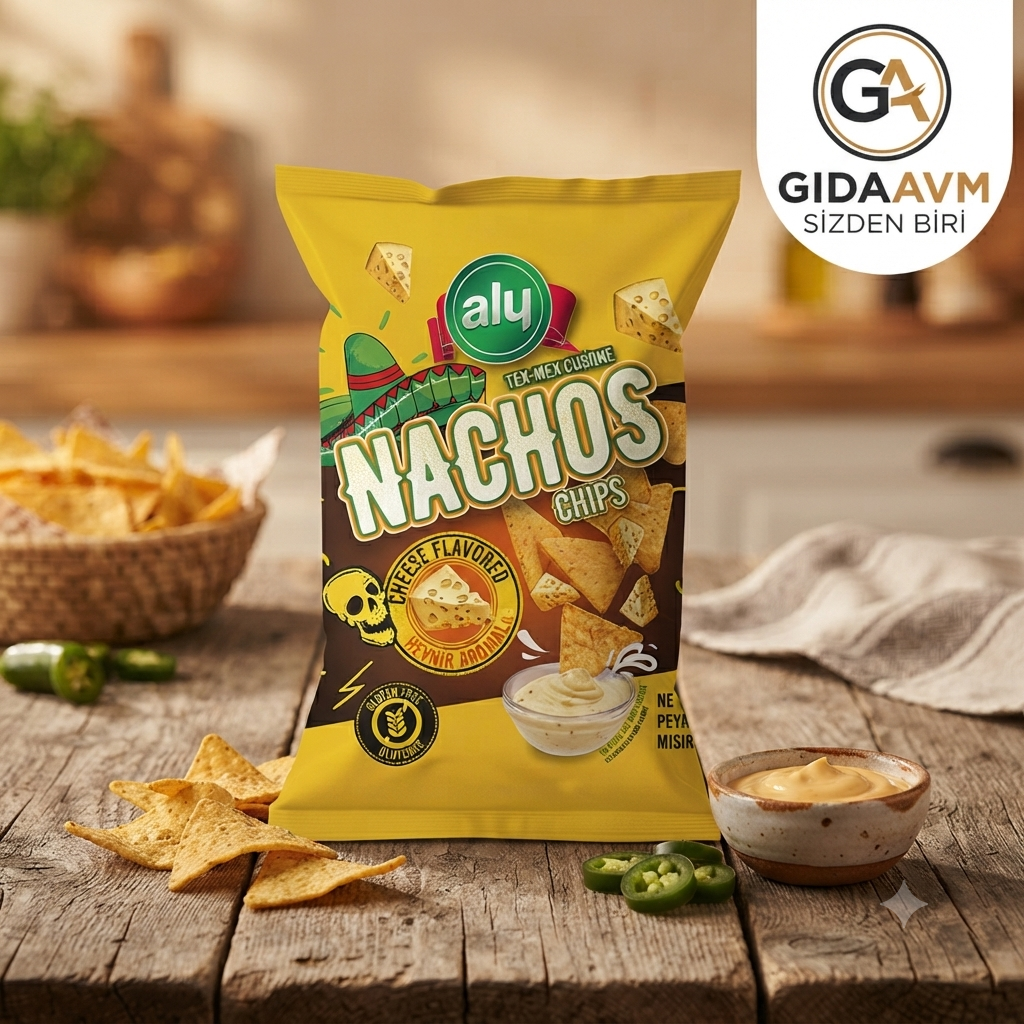 Aly Peynir Aromalı Glutensiz Nachos Cips 225 Gr