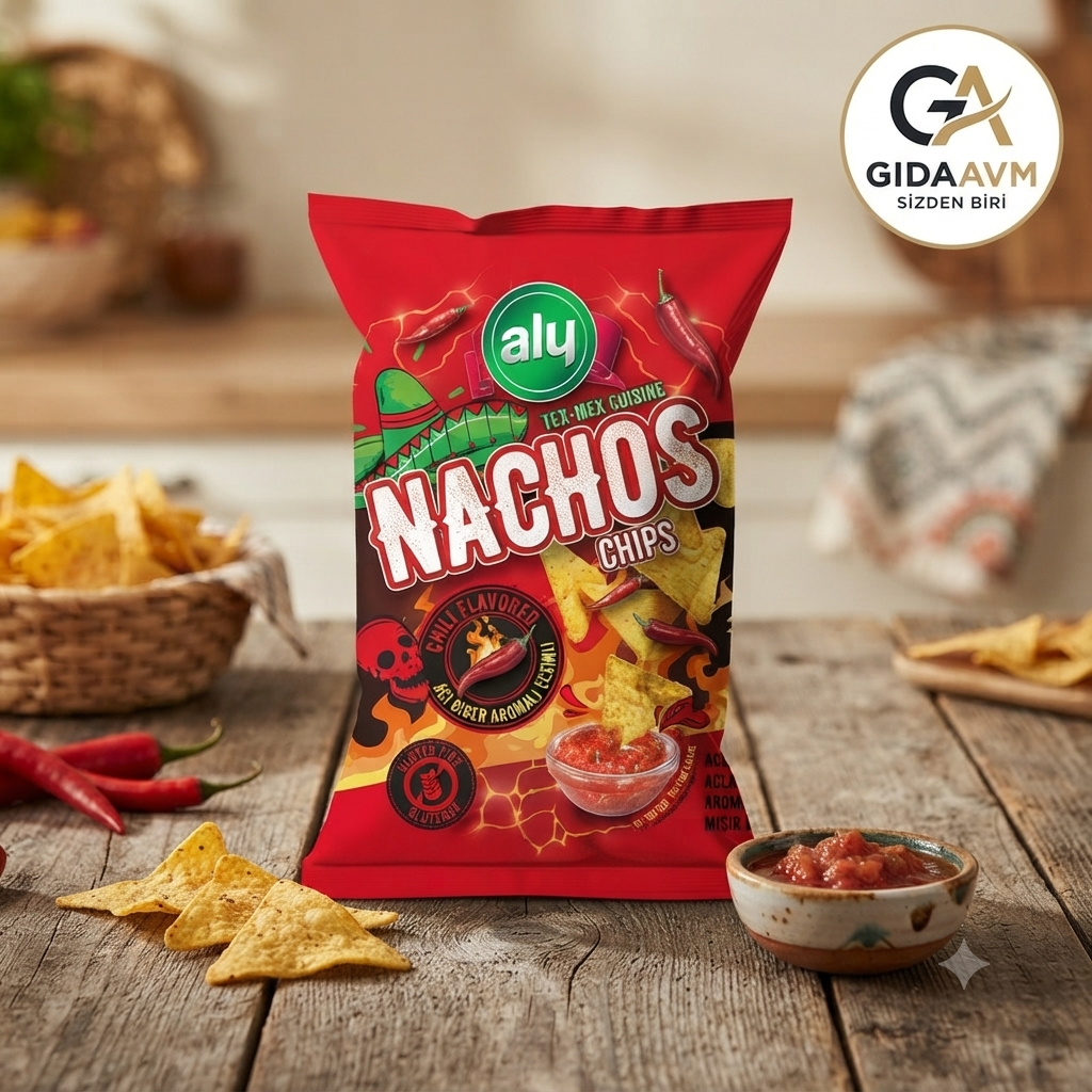 Aly Acı Biber Aromalı Glutensiz Nachos Cips 225 Gr