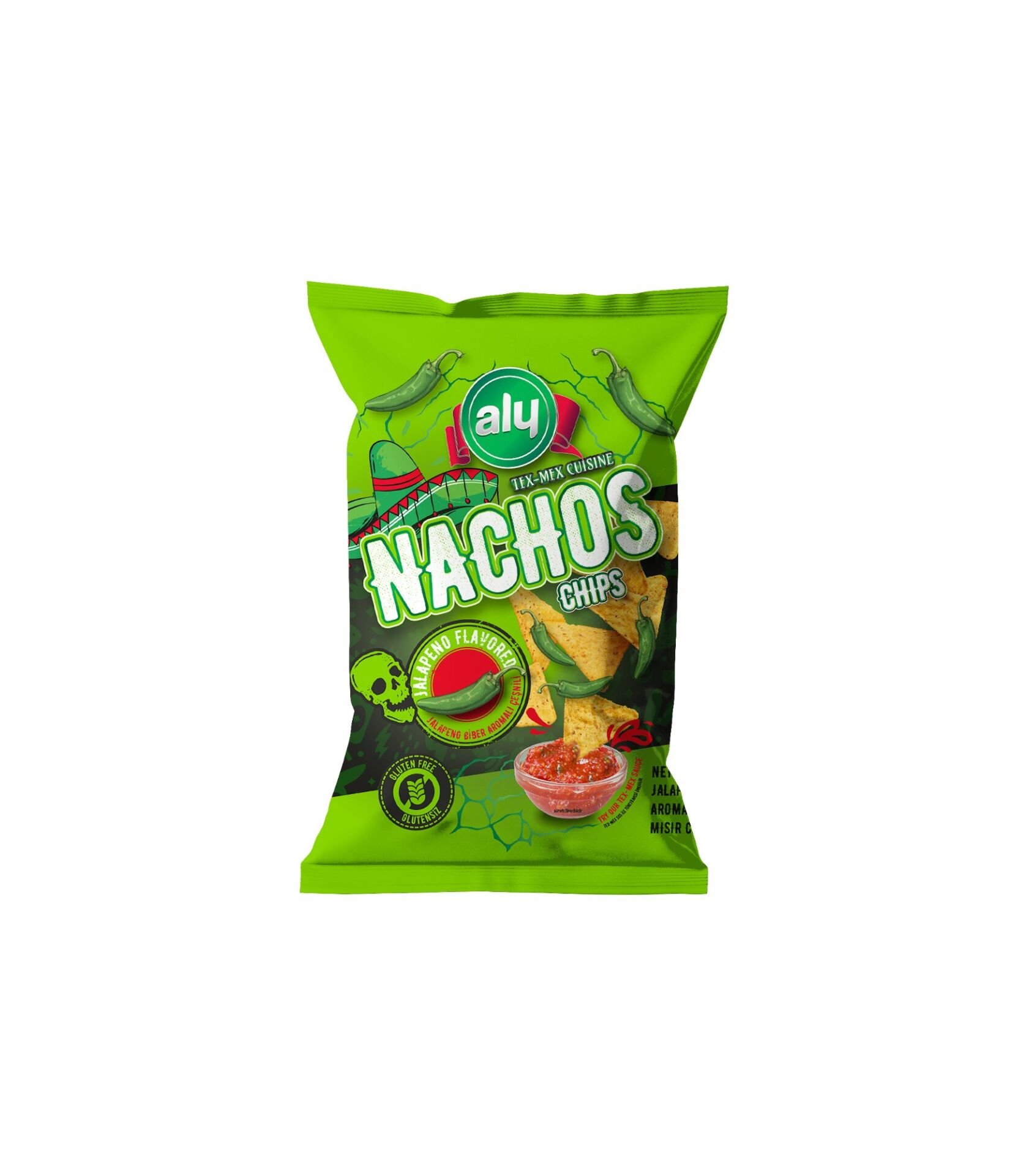 Aly Jalapeno Biber Aromalı Glutensiz Nachos Cips 225 Gr