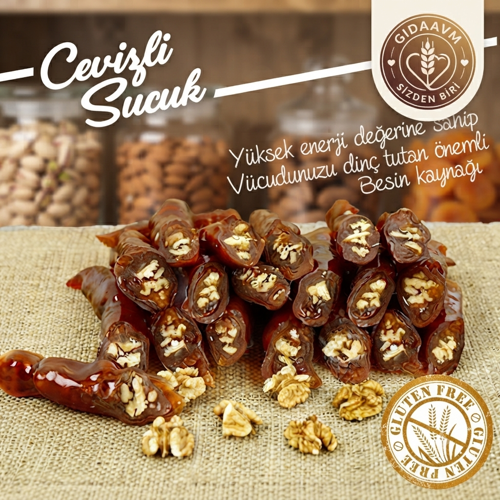 Glutensiz Pekmezli Cevizli Sucuk 500 gr