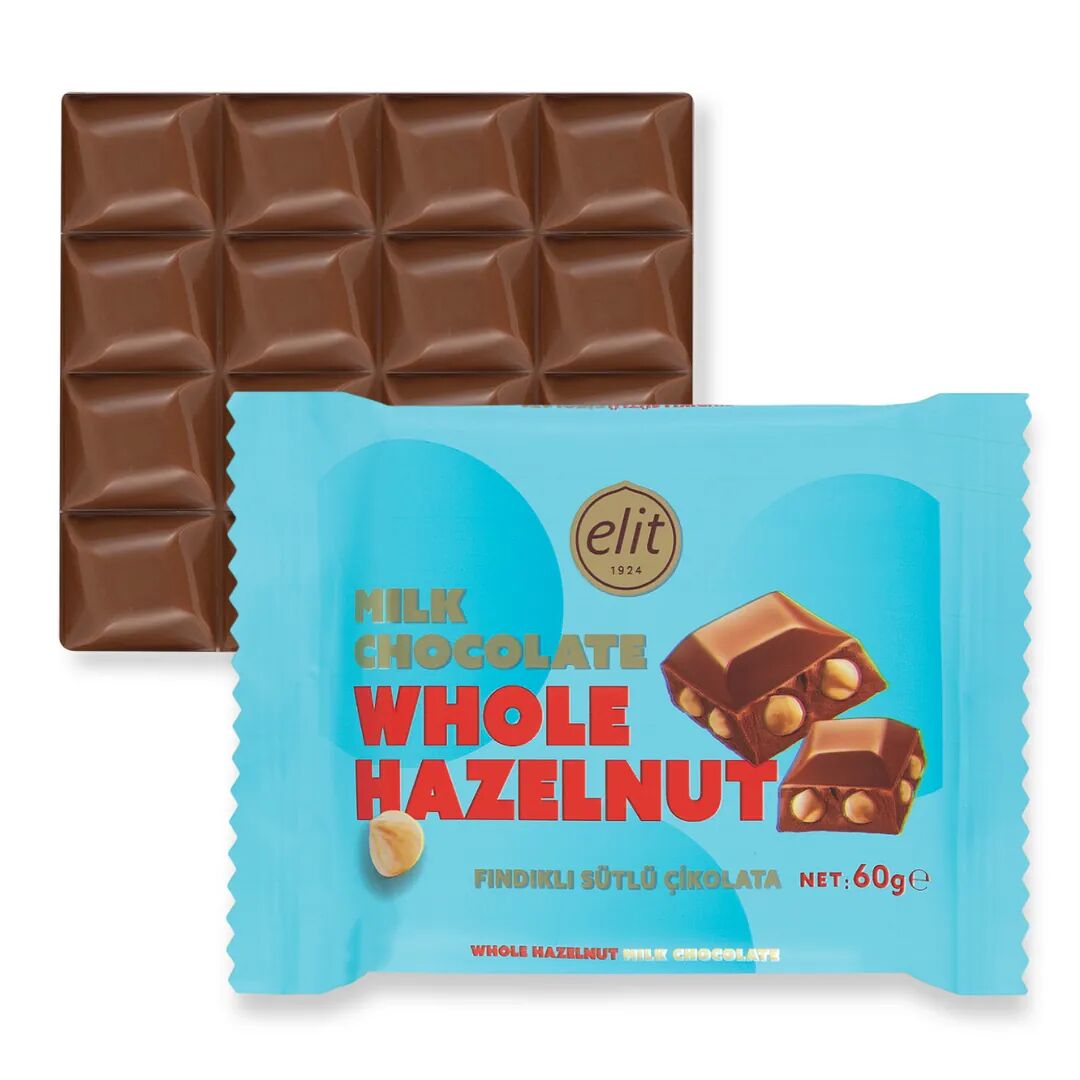 Elit Bütün Fındıklı Sütlü Çikolata Tablet 60g