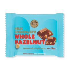 Elit Bütün Fındıklı Sütlü Çikolata Tablet 60g