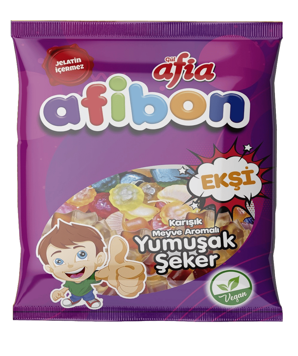 Afia Afibon Ekşi Karışık Meyveli Yumuşak Şeker 80 Gr