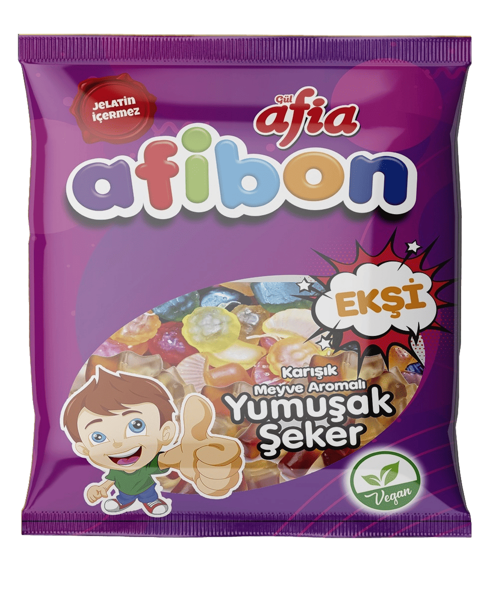 Afia Afibon Ekşi Karışık Meyveli Yumuşak Şeker 80 Gr