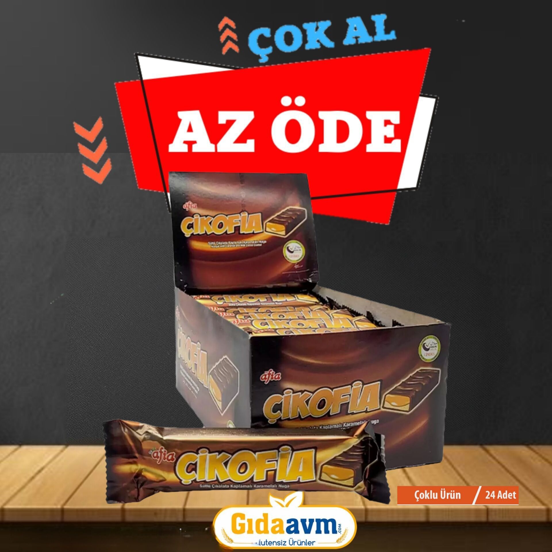 Afia Çikofia Sütlü Çikolata Kaplamalı Bar 24x40 Gr (TETT 29/01/2026)