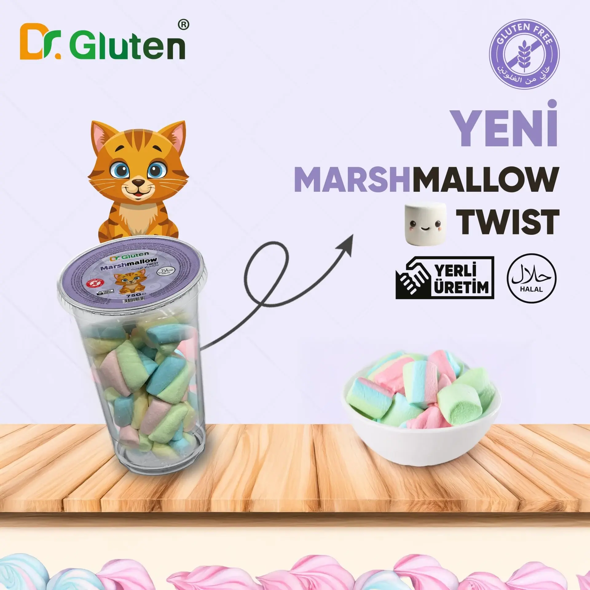 Dr Gluten Glutensiz Twist Marshmallow 75 gr