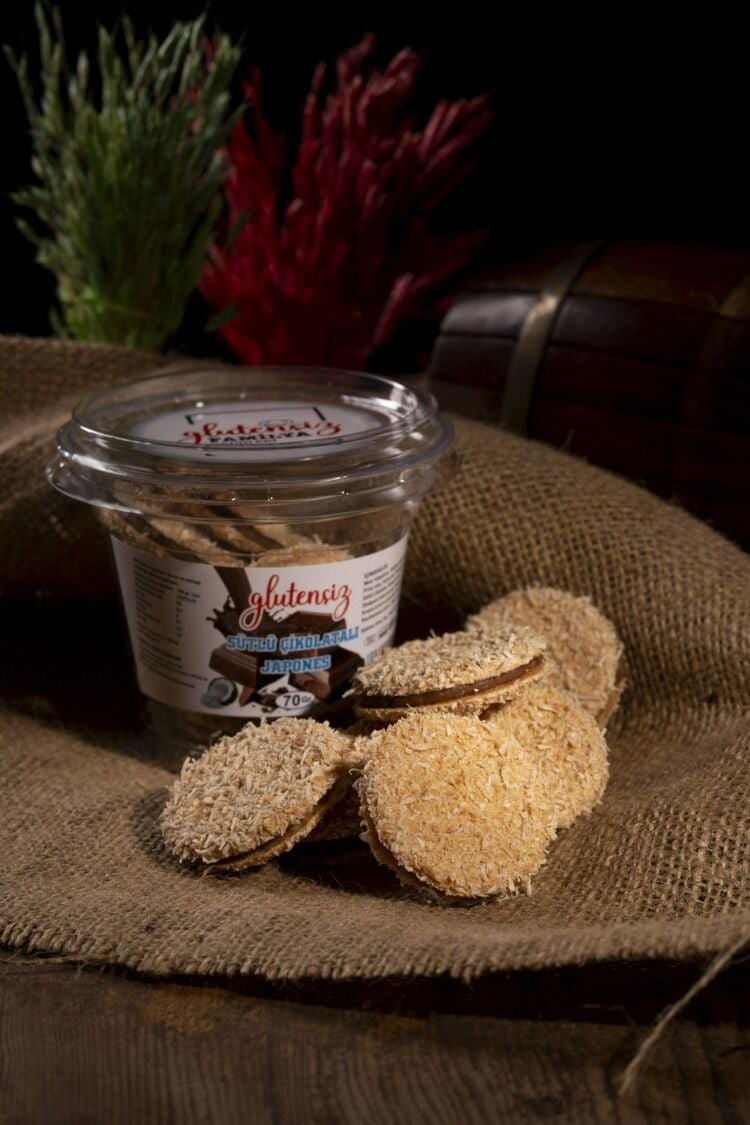 Glutensiz Hindistan Cevizli - Sütlü Çikolatalı Japones - 70 Gr