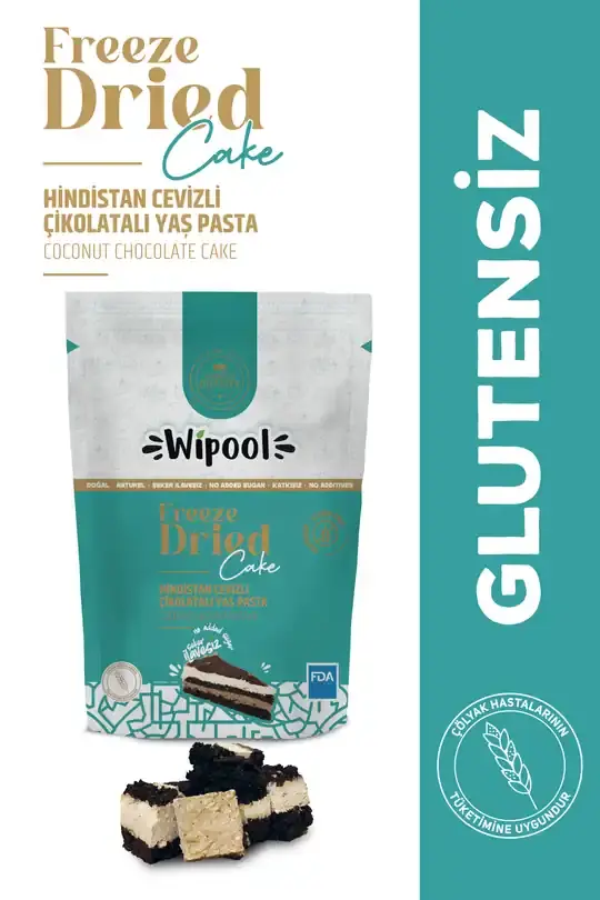 Freeze Dried Hindistan Cevizli ve Çikolatalı Yaş Pasta 30 gr