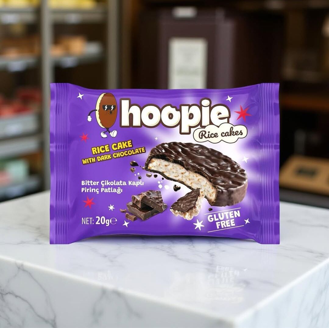 Hoopie Bitter Çikolata Kaplı Pirinç Patlağı 20g