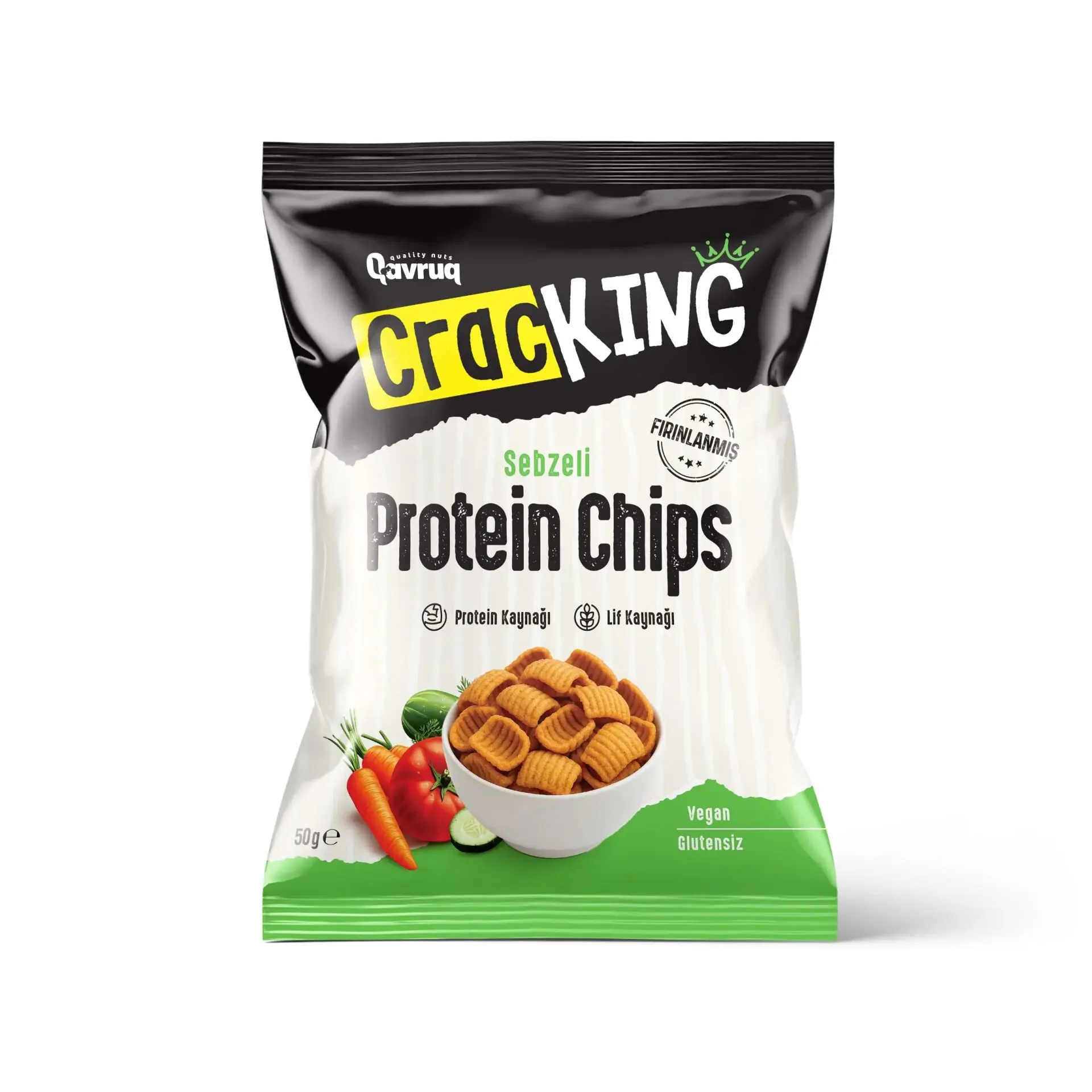 Glutensiz & Vegan Protein Chips Sebzeli 50 gr