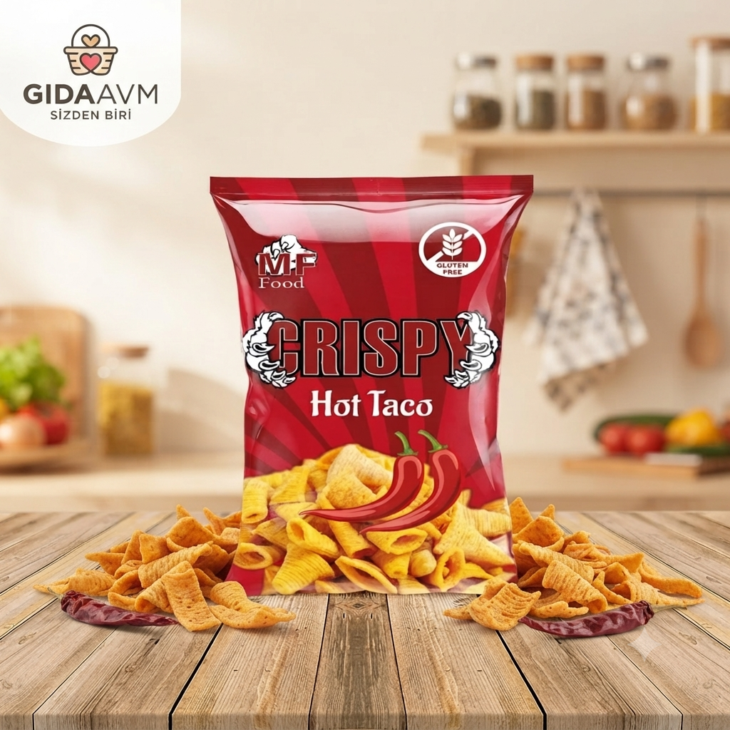 Glutensiz Crıspy Cips Hot Taco 80 gr