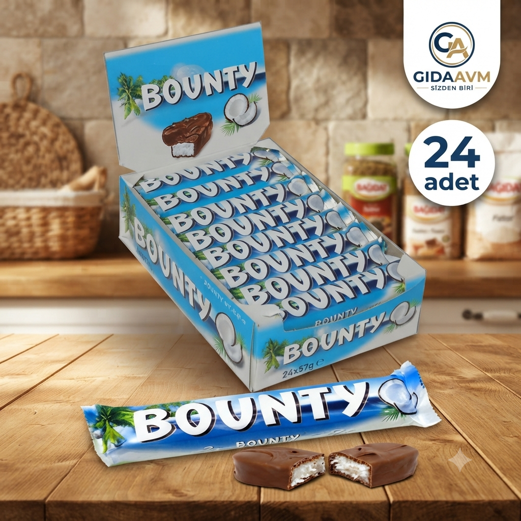 Bounty Hindistan Cevizli Çikolata 57 Gr*24 Adet