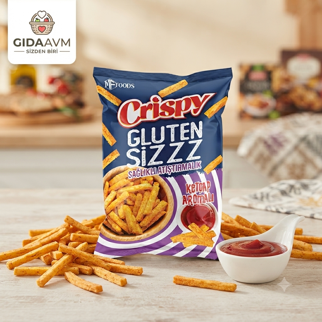 Glutensiz Crıspy Çubuk Cips Ketçap Aromalı 80 gr