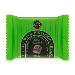 Elit Antep Fıstıklı Krema Dolgulu Sütlü Çikolata 60g