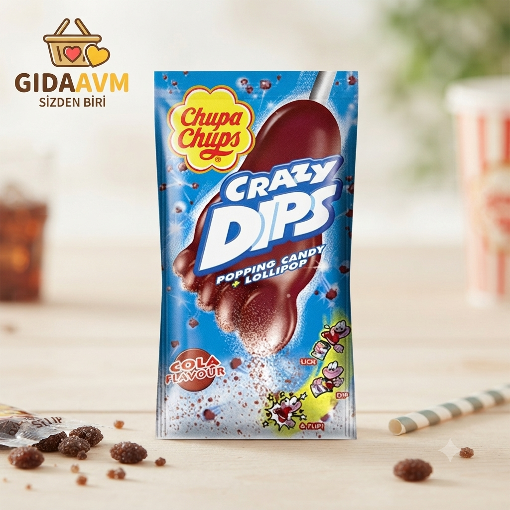 Chupa Chups Crazy Dips Patlayan Şeker+ Lolipop Kola