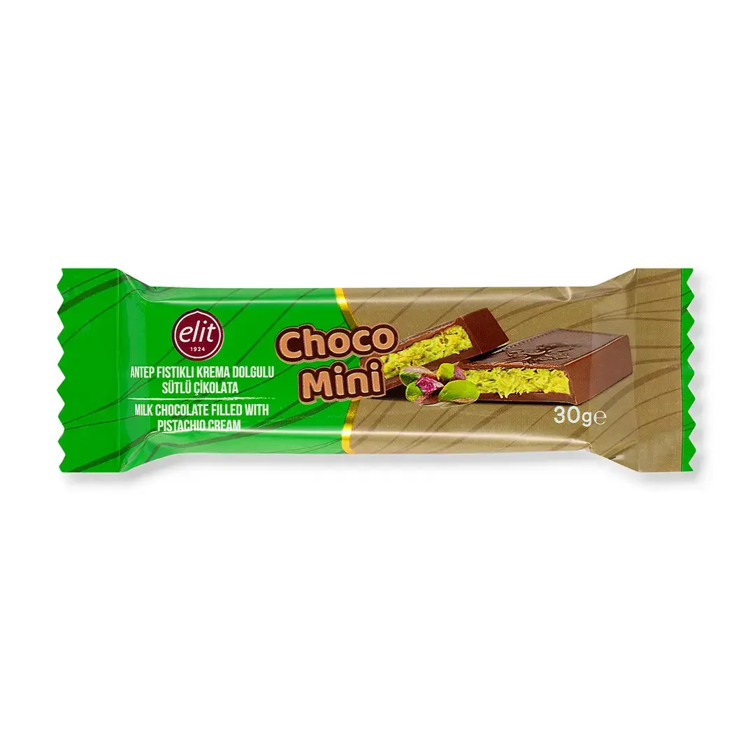 Elit Choco Mini Antep Fıstıklı Krema Dolgulu Sütlü Çikolata 30g
