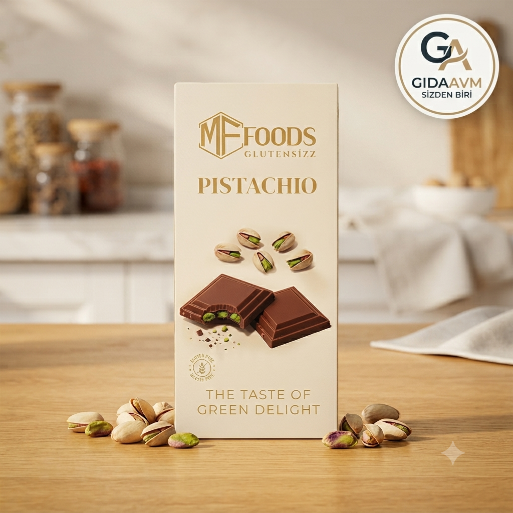 MF Food Glutensiz Antep Fıstıklı Tablet Çikolata 100 gr