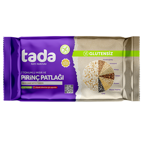 TADA Glutensiz 7 Tohumlu Mısır ve Pirinç Patlağı 60 gr