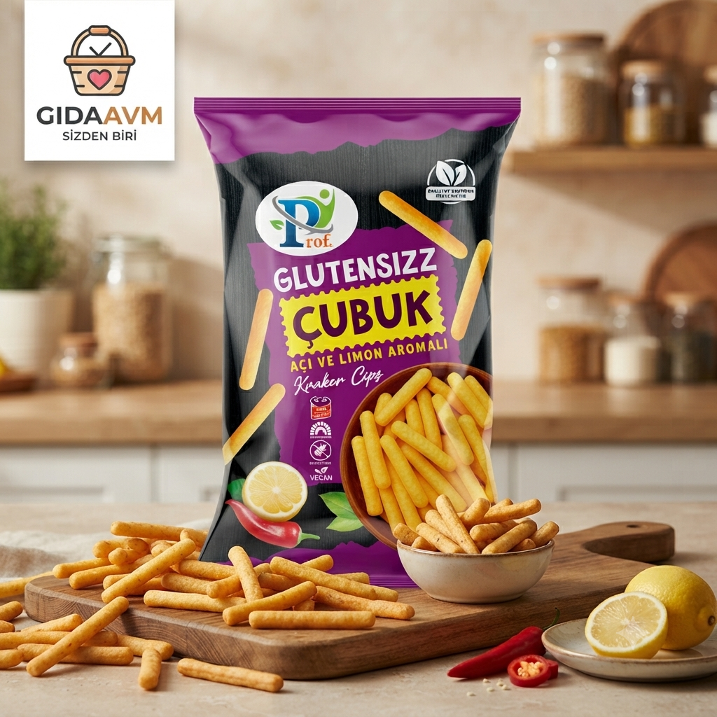 Prof. Glutensizz Çubuk Kraker Cips Acı ve Limon Aromalı 75 gr