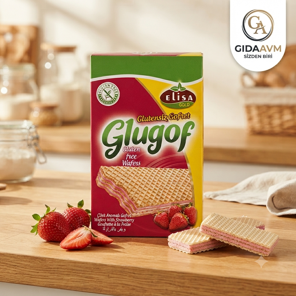 Elisa Gold Glutensiz Çilekli Gofret 125 gr