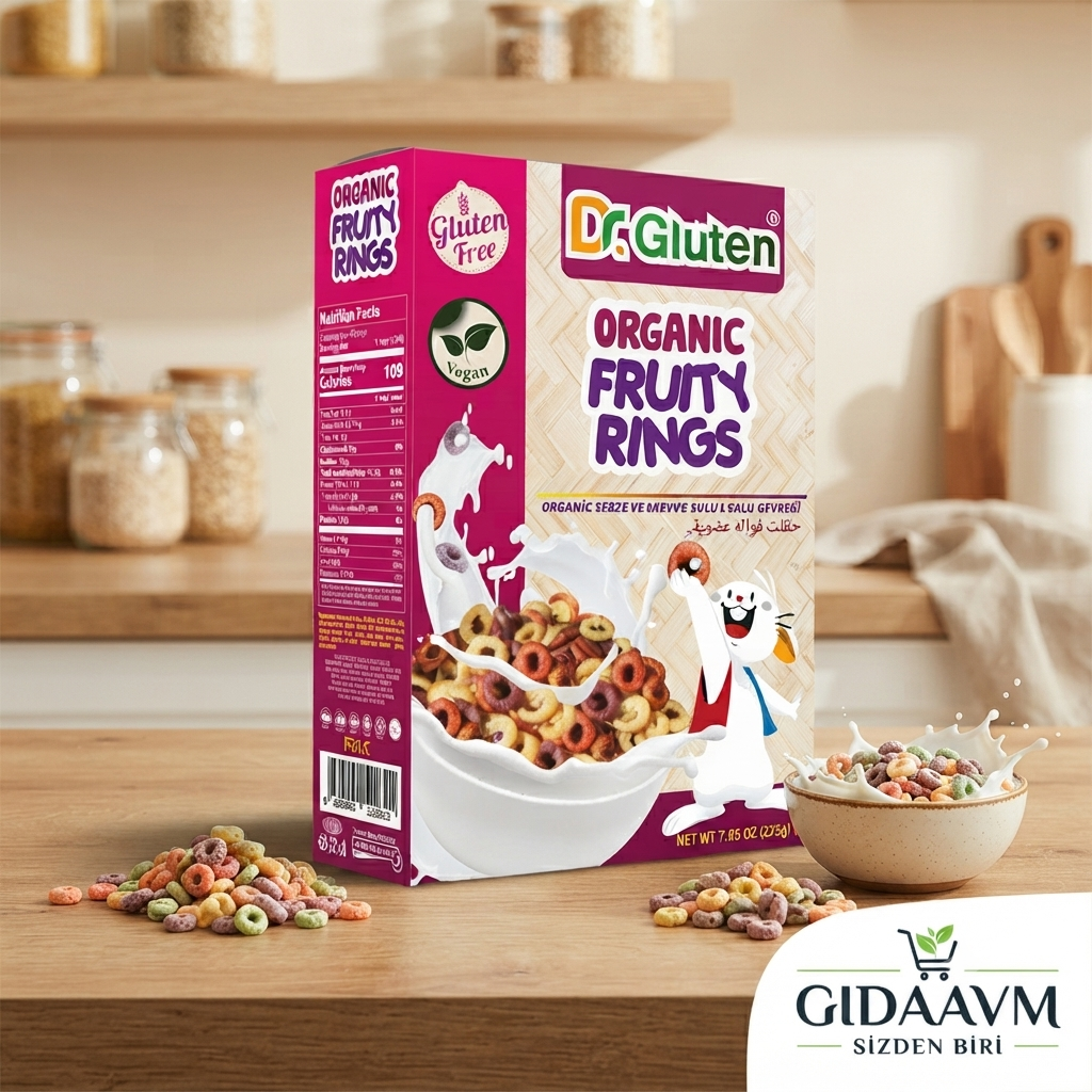 Dr.Gluten Organik Sebze Ve Meyve Sulu Halka Tahıl Gevreği 225 gr