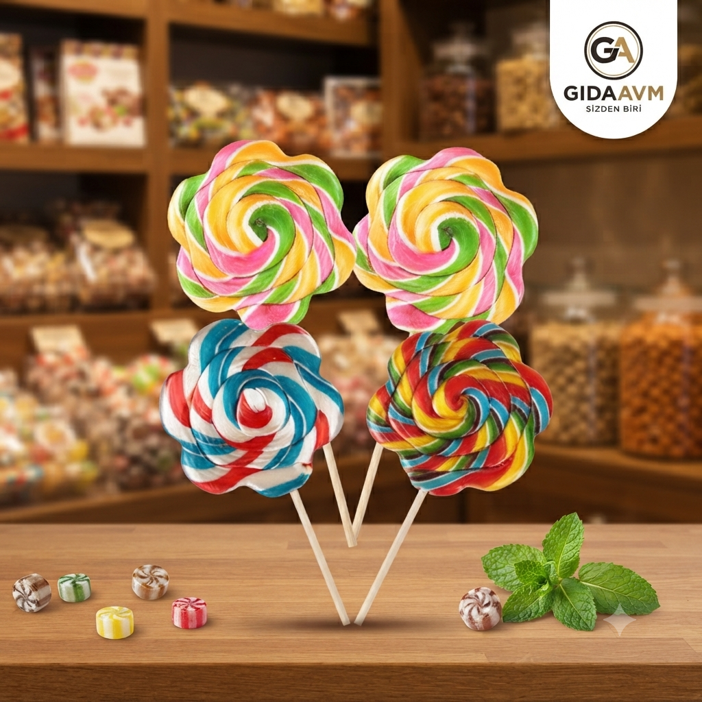 Glutensiz Candy Fox Papatya Lolipop Şeker