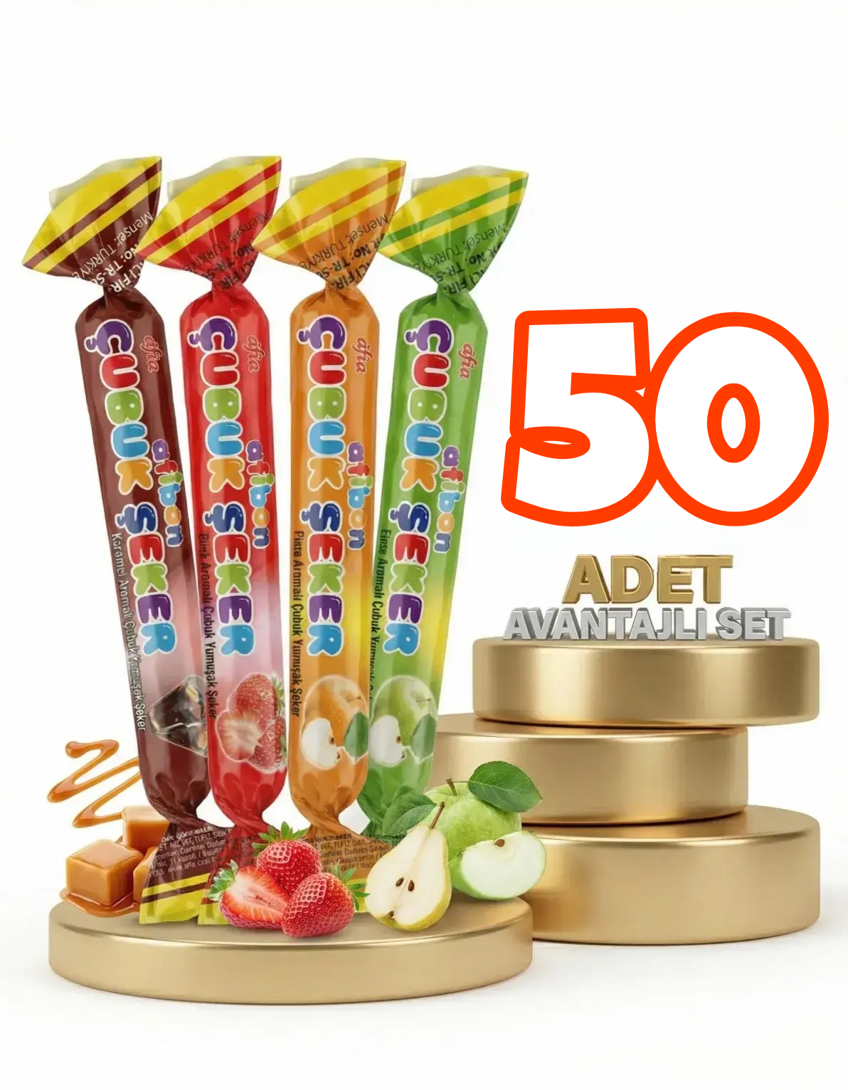 Afia Afibon Karışık Çubuk Şeker 50x6,7 Gr