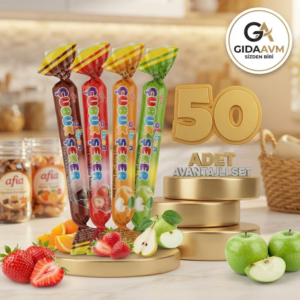 Afia Afibon Glutensiz Karışık Çubuk Şeker 50x6,7 Gr
