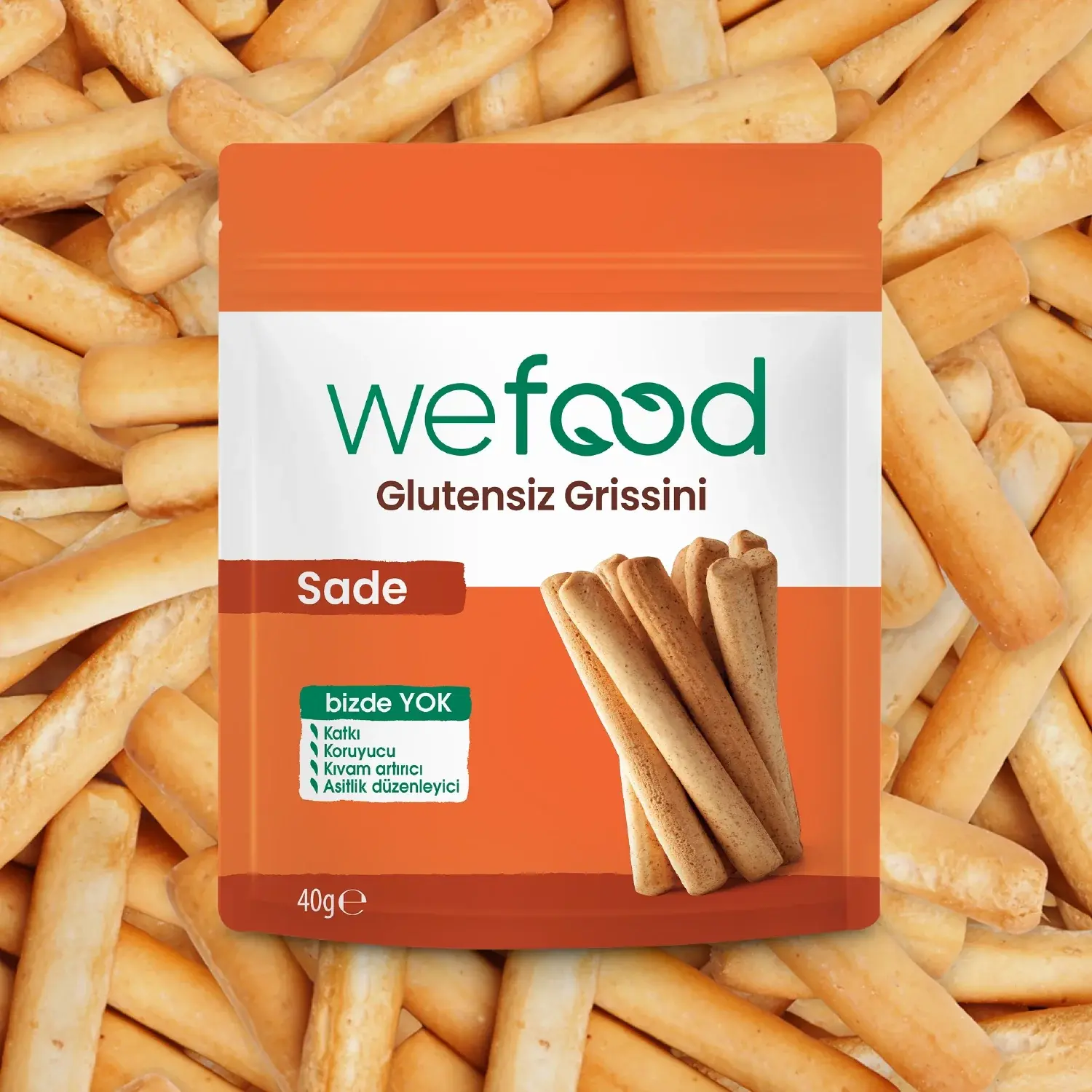 Wefood Glutensiz Grissini Sade 40 g (TETT 23/10/2026)