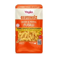 Yayla Glutensiz Vitamin & Mineralce Zenginleştirilmiş Mısır ve Pirinç Fusilli Makarna 400 gr