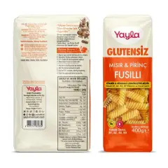 Yayla Glutensiz Vitamin & Mineralce Zenginleştirilmiş Mısır ve Pirinç Fusilli Makarna 400 gr