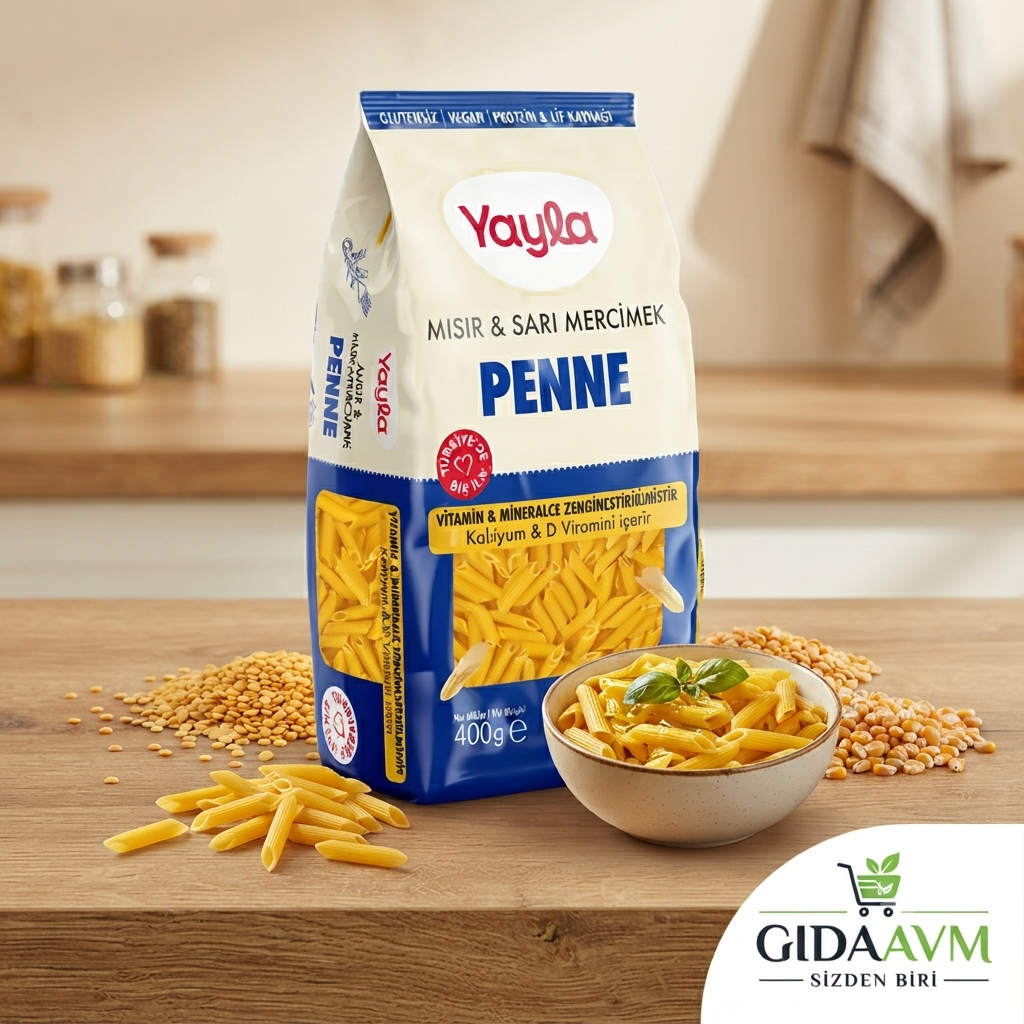 Yayla Glutensiz Mısır ve Sarı Mercimek Makarnası Penne 400 gr