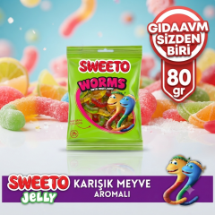 Sweeto Gummy Glutensiz Worms 80g