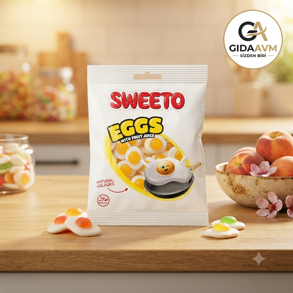 Sweeto Gummy Glutensiz Eggs Glutensiz Jelibon 22g